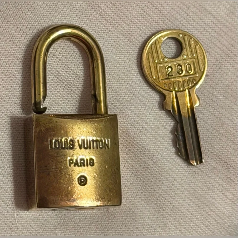 Louis Vuitton Gold-tone Padlock and Key Set